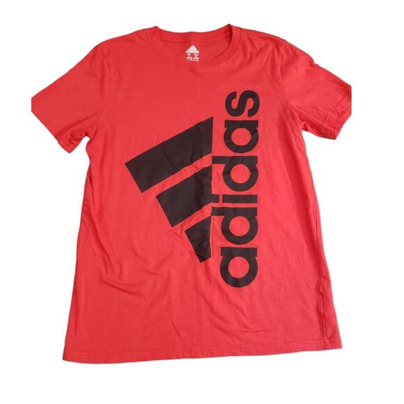 ADIDAS Red Short Sleeved Shirt | Size Kids Large 14-16 - Picture 1 of 6
